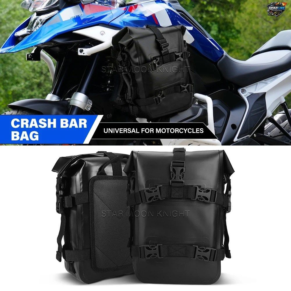 防水モーターサイクルドライバッグクラッシュバーフレームバッグBMWホンダ用ユニバーサルエンジンガードバンパーバッグロールトップ収納ポ