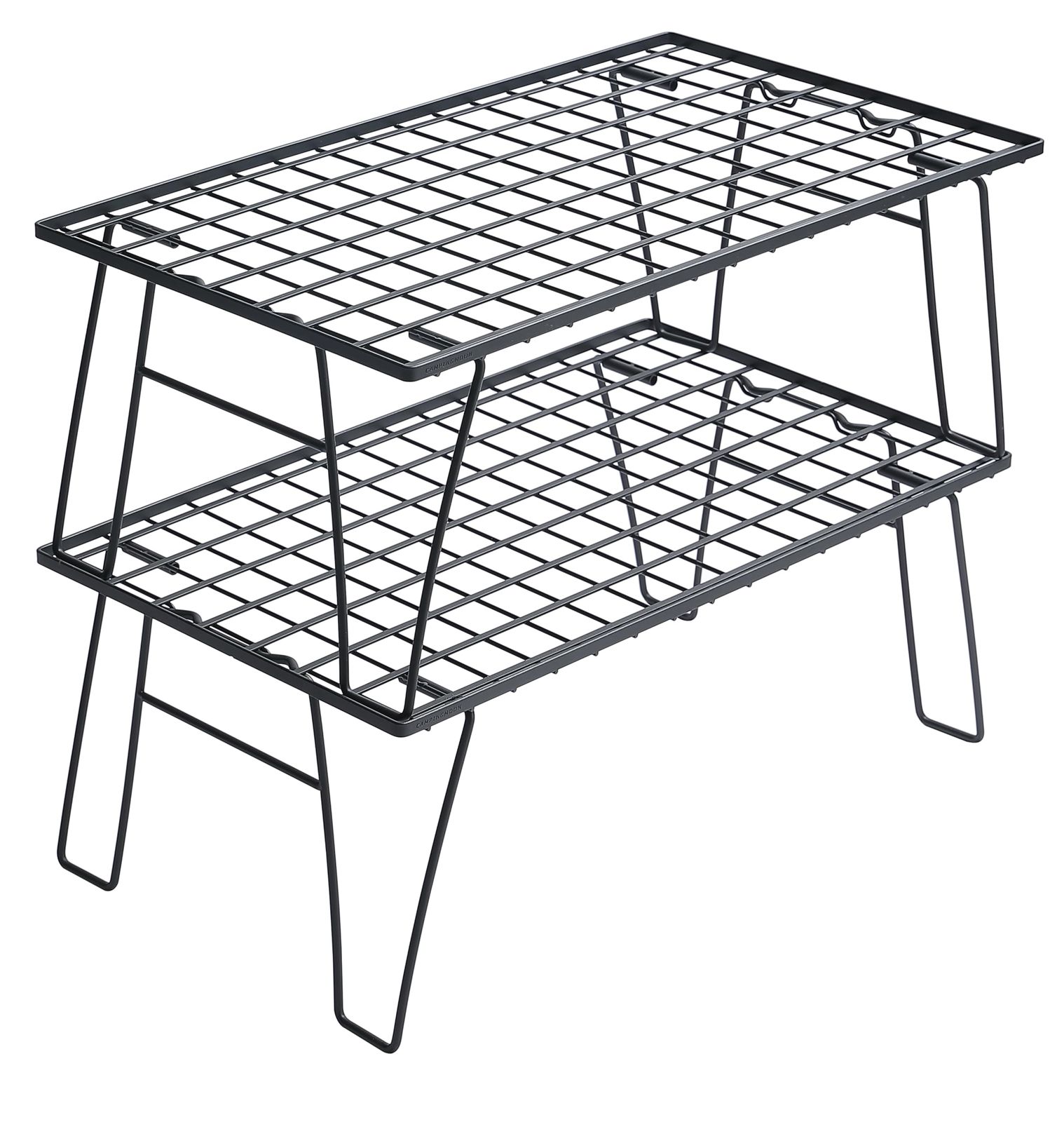 キャンピングムーン(CAMPING MOON) フィールドメッシュラック キャンピングラック ブラック キャンプ収納 軽量 薄型 T-235-2T-WB cf2858bb