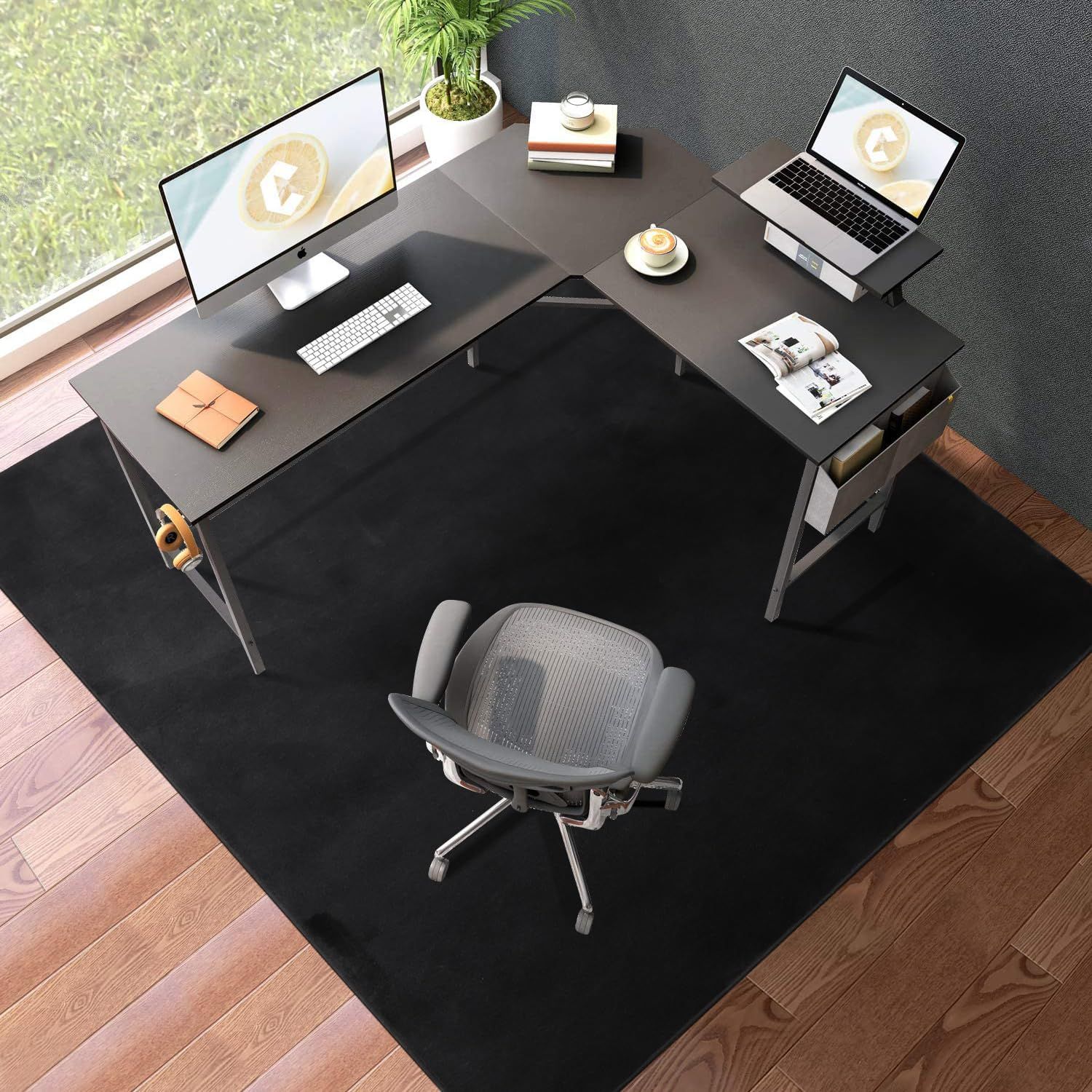 FUNHOO ゲーミングチェアマット 160×180cm チェアマット カーペットタイプ 滑り止め加工 フランネルタイプ 床保護 傷防止 フローリングマット 騒音対策 床暖房対応ｍａ