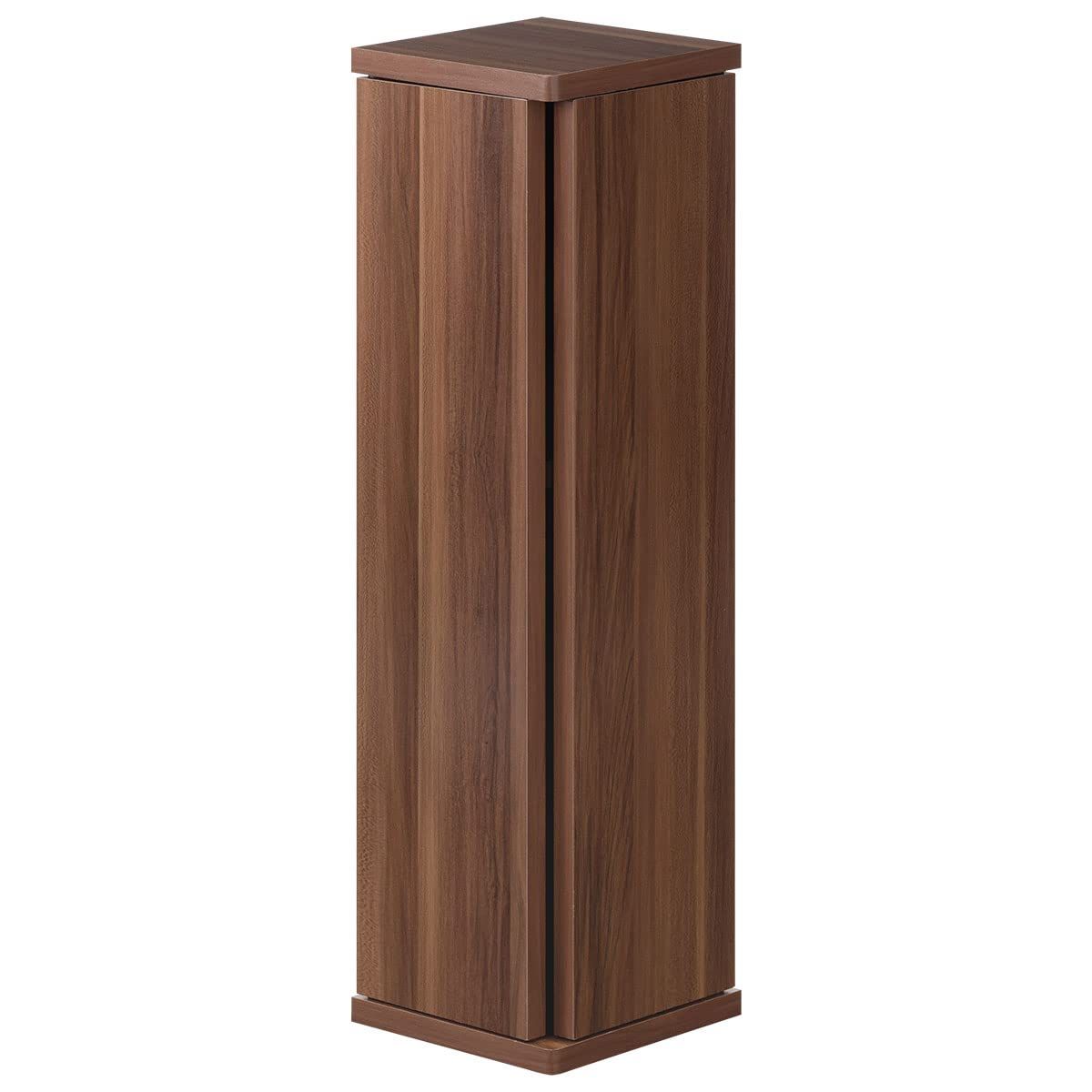 ぼん家具 トイレラック スリム コーナー 幅19.5×奥行19.5×高さ70cm 省スペース 可動棚 プッシュ扉 両開き トイレットペーパー 収納棚 ウォールナットｍａ