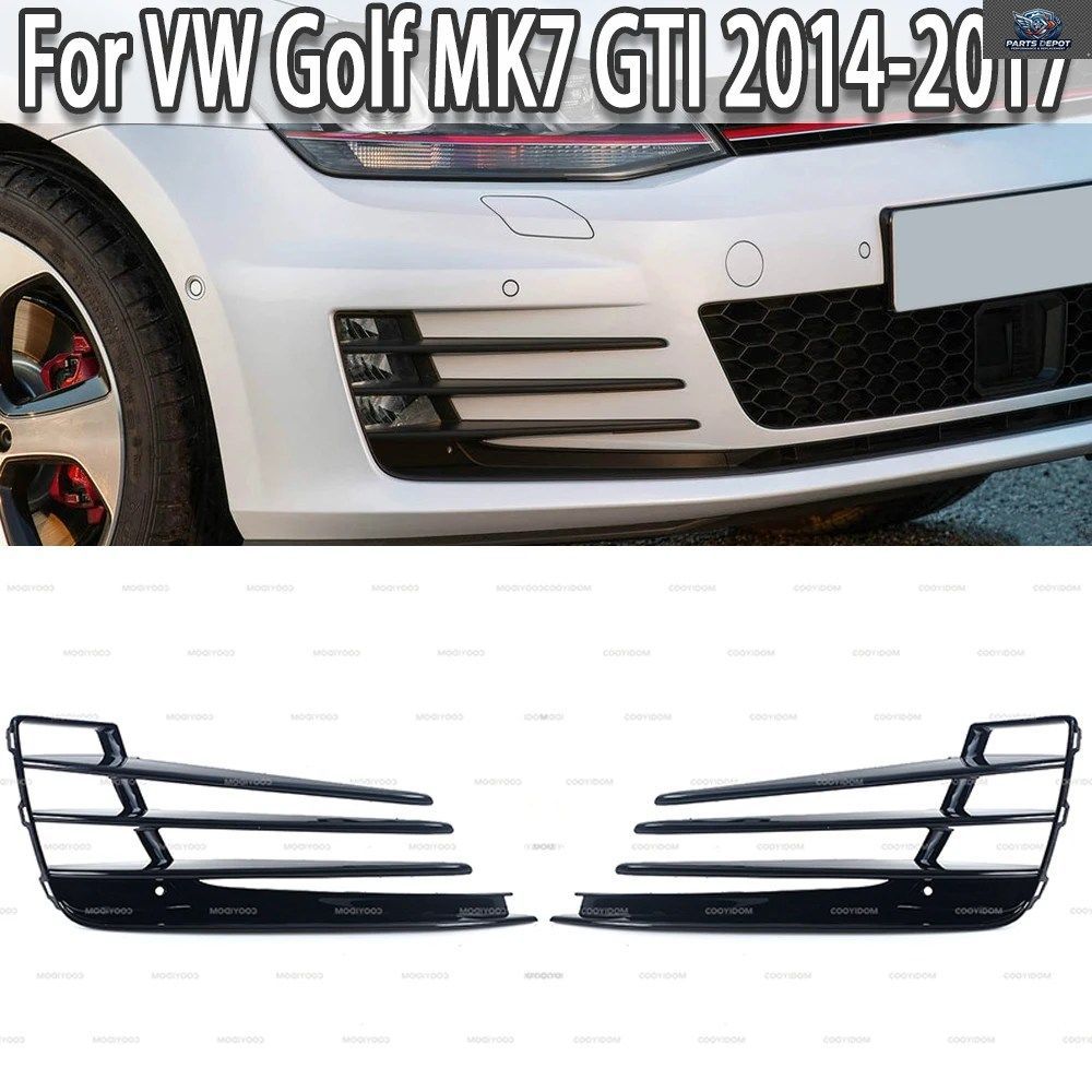 K-CAR フロントフォグライトグリル下部バンパーグリルカバー 1ペア フォルクスワーゲン VW ゴルフ MK7 GTI 2014-2017 5G0853665E 5G0853666