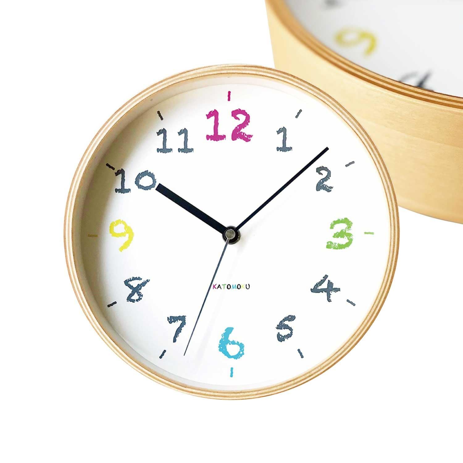 KATOMOKU plywood wall clock 14 km-85NA 掛け時計 連続秒針 φ202mm (電波時計) 国内発送 93eeb9ed