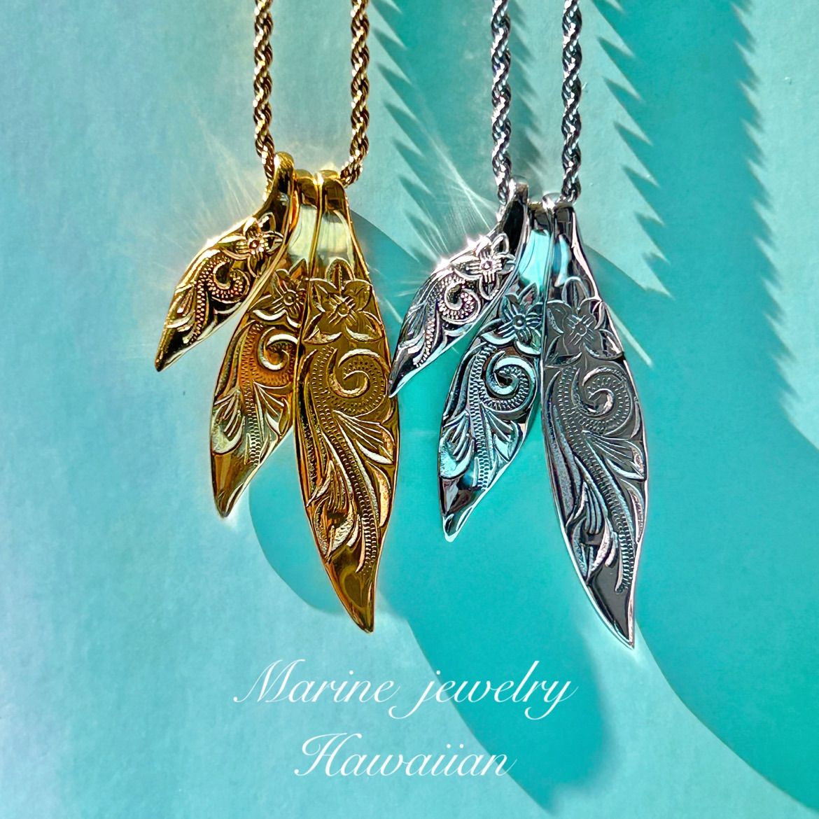 《専用》2点SET価格　Three Feather Necklace L ハワイアンジュエリー　ステンレス316L