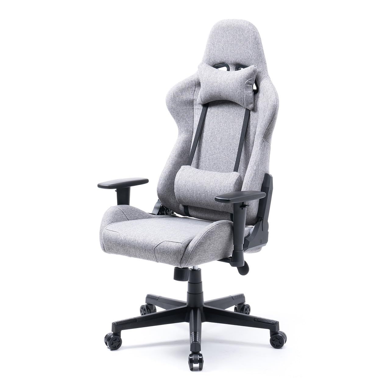 サンワダイレクト ゲーミングチェア 前傾チルト リクライニング 170度 ロッキング 耐荷重100kg ハイバック ファブリック PCチェア グレー 150-SNC133ｍａ
