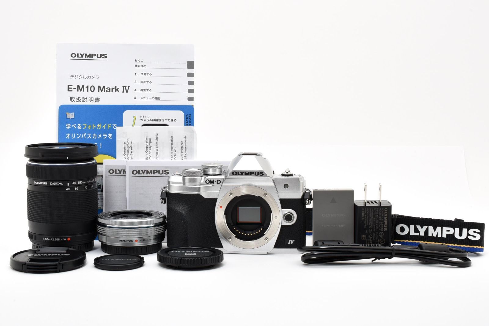 3904ショット！ 極上品 Olympus OM-D E-M10 Mark IV EZ ダブルズームキット シルバー と０８