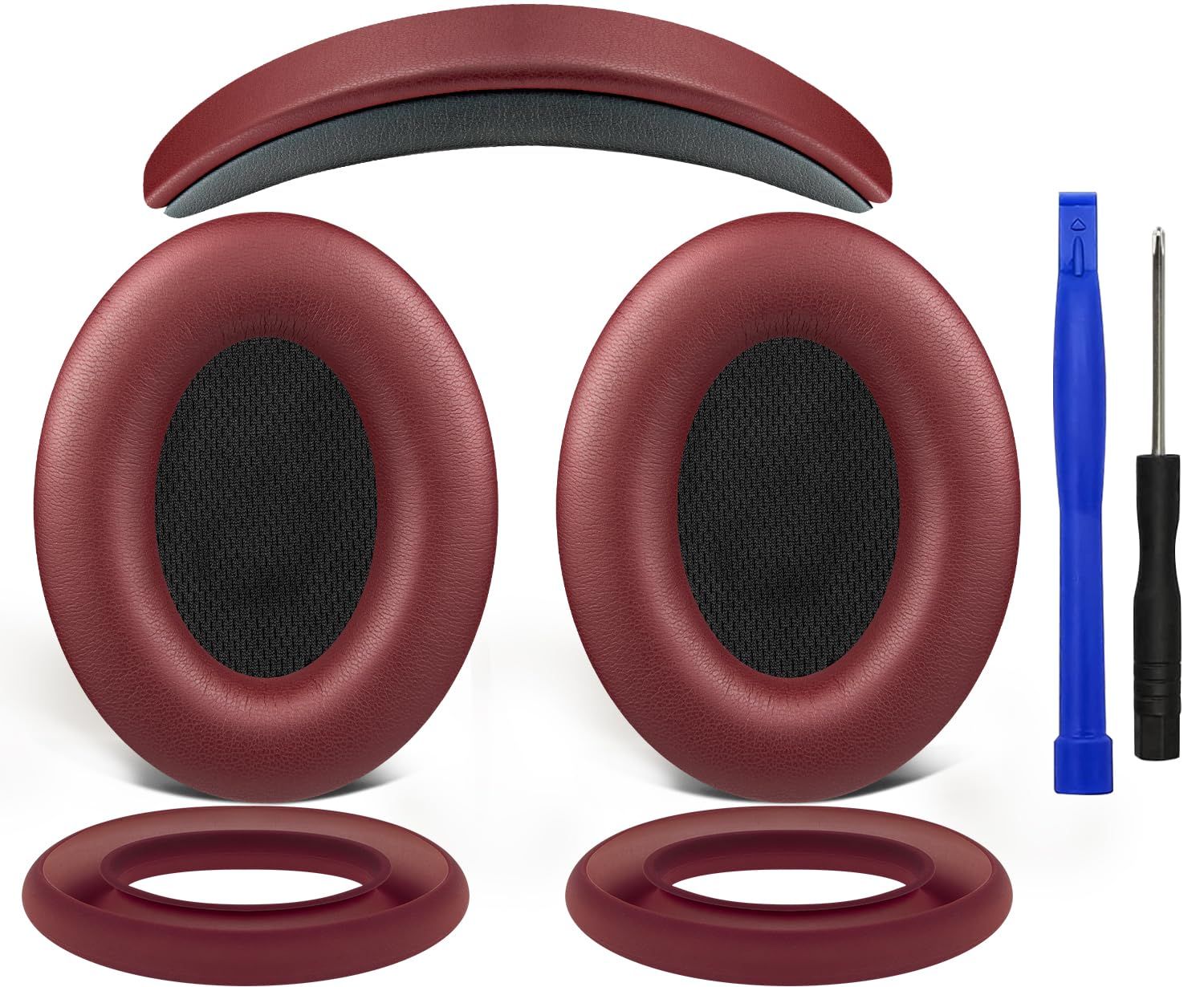 新着商品 SOULWIT イヤーパッド + ヘッドバンド + イヤーパッドカバー Bose QuietComfort 15 (QC15)/QuietComfort 2 (QC 2) 用 ヘッドセット 交換 キット ヘッドホン 替え パッド 劣化防止 クッション