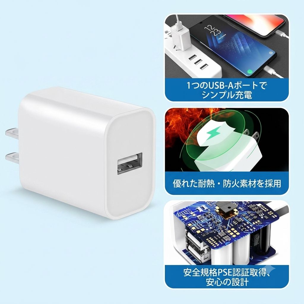 18W急速USB充電器 QC3.0 iPhone Android コンパクト PSE認証 - メルカリ