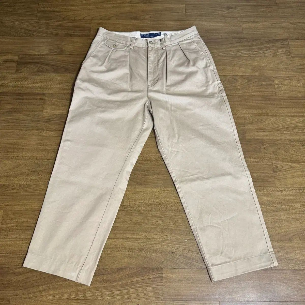 ポロ Whitman ツータック チノパンツ カーキ ウエスト32 公式ホームページ商品 タロンジッパー