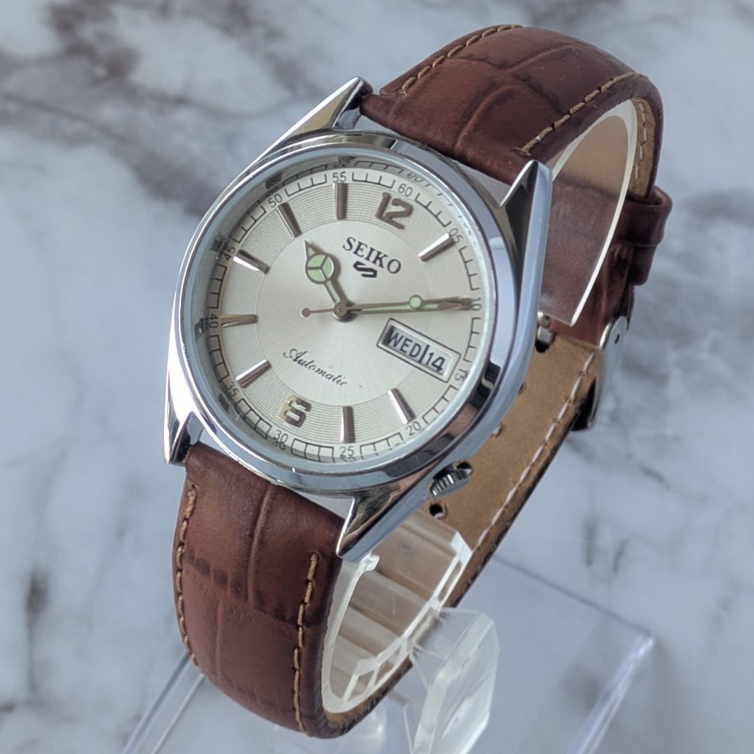 OH済 稼働品 SEIKO セイコー5 自動巻き 6309A 70s 80s ヴィンテージ 銀