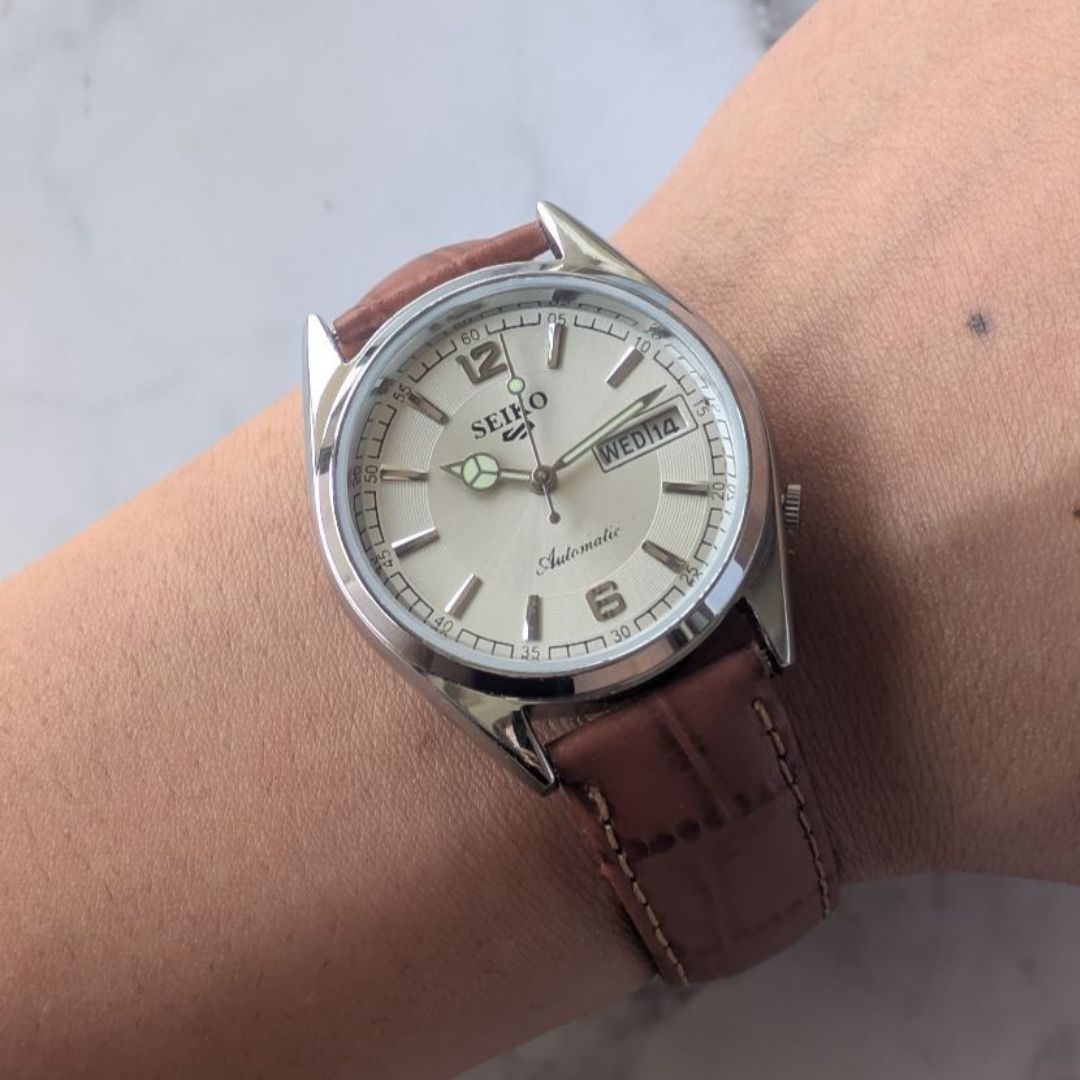 OH済 稼働品 SEIKO セイコー5 自動巻き 6309A 70s 80s ヴィンテージ 銀
