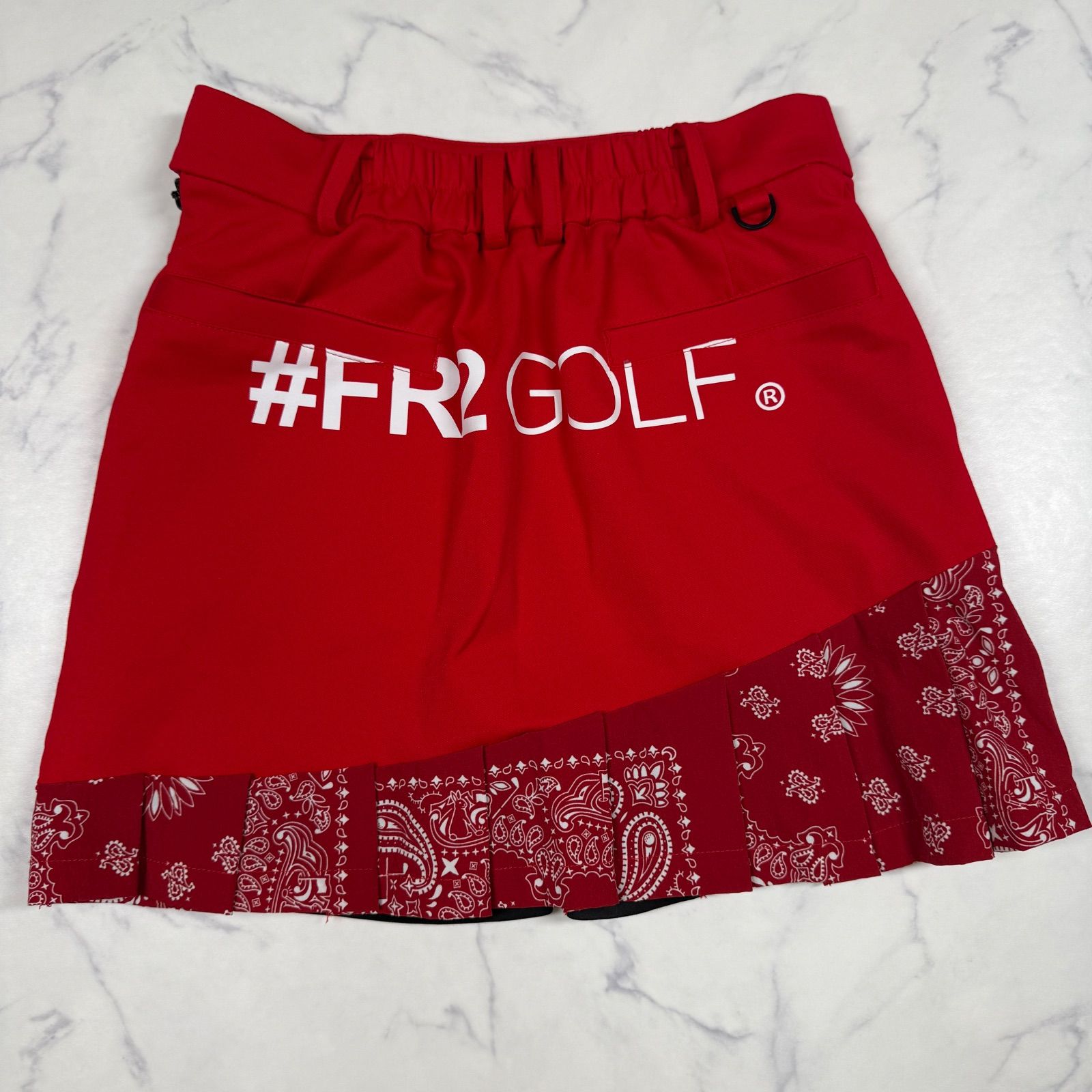 #FR2 GOLF　スカート　緑　ペイズリー柄　L　プリーツ 美品 FR2 GOLF ペイズリー プリーツ スカート レッド レディース S