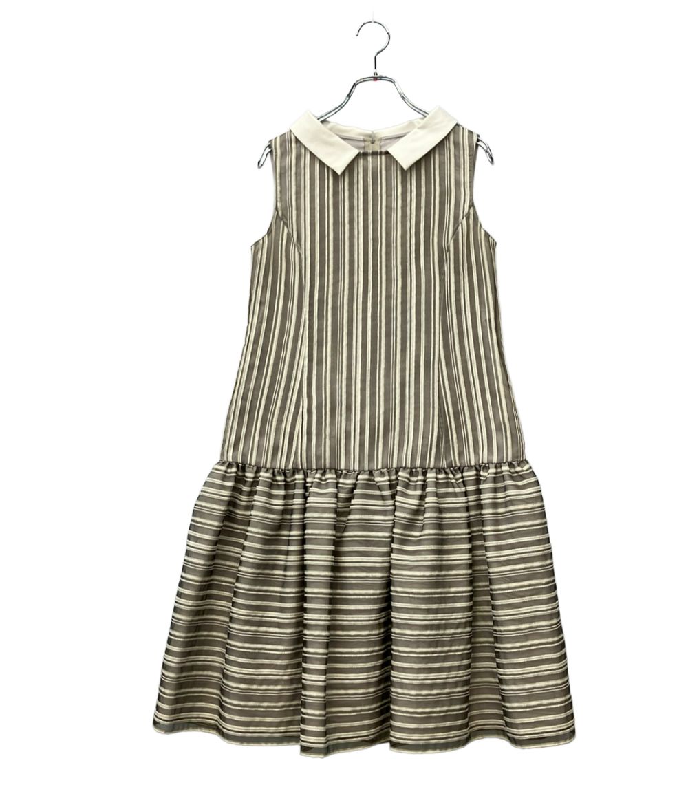 フォクシー ノースリーブ プラチナム ボーダー ワンピース 34821-AOFY14T レディース SIZE 38 (S) FOXEY