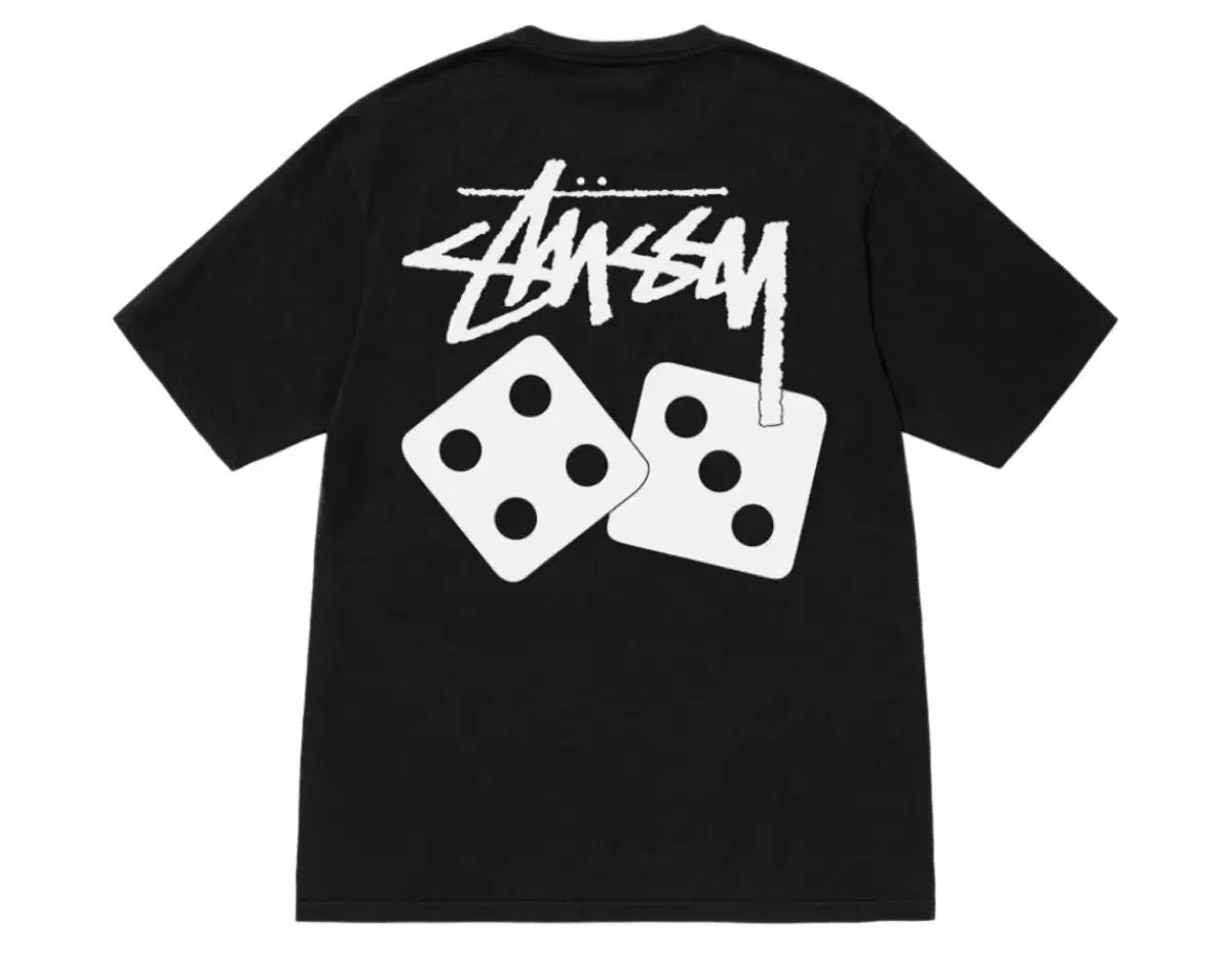 STUSSY DICE PIGMENT DYED Tシャツ ブラック M L