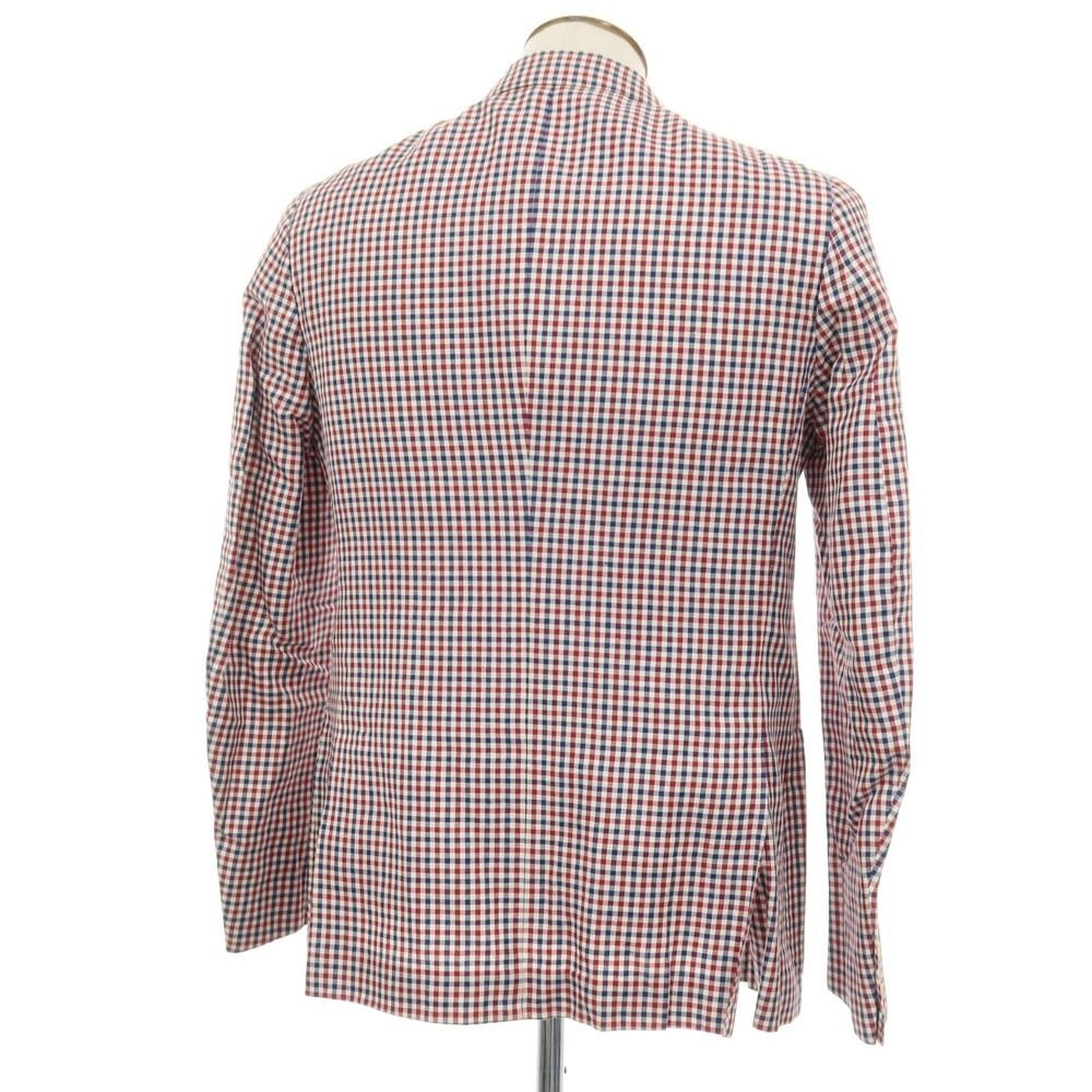 中古】イザイア ISAIA リネンコットン チェック 3B テーラード