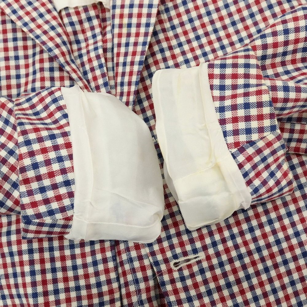中古】イザイア ISAIA リネンコットン チェック 3B テーラード