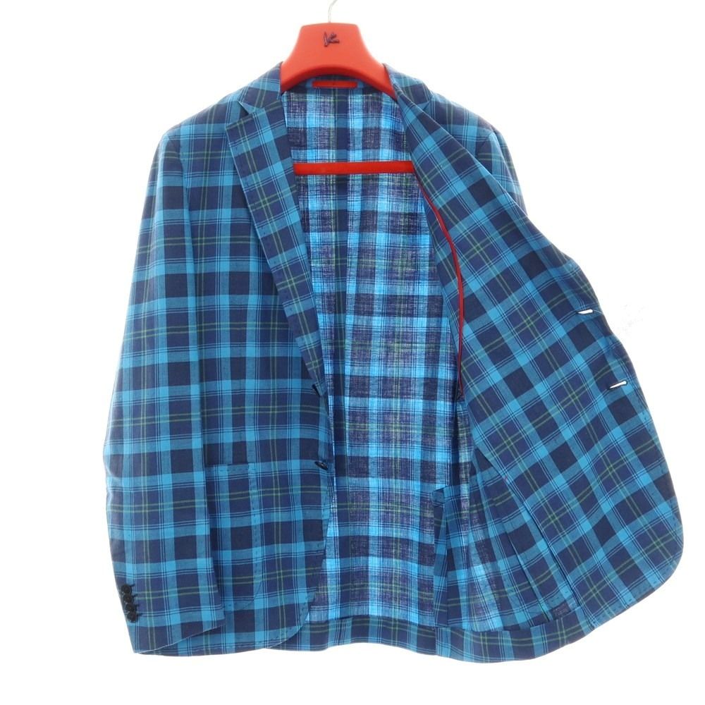 中古】イザイア ISAIA ウールリネンシルクカシミヤ チェック 2B