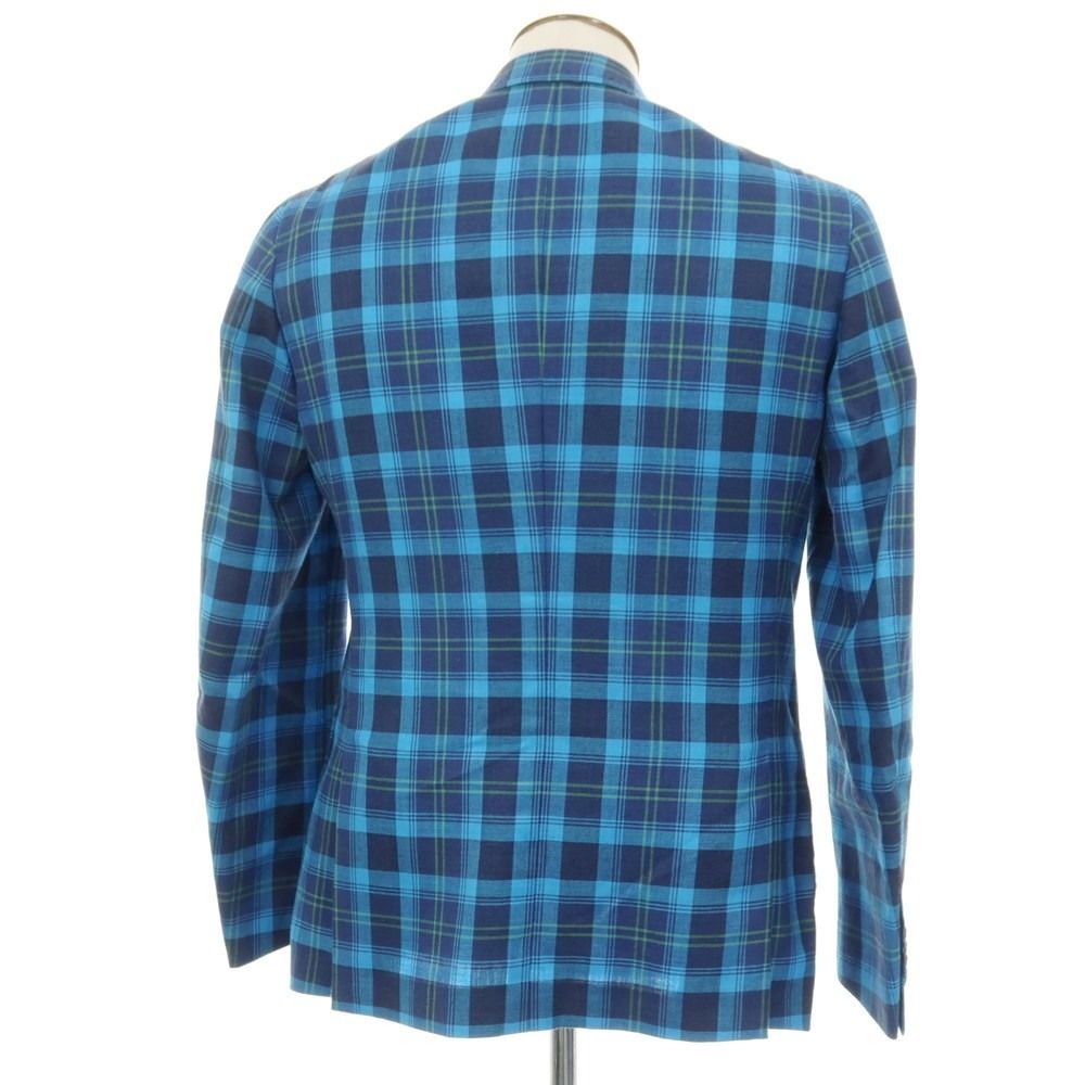 中古】イザイア ISAIA ウールリネンシルクカシミヤ チェック 2B
