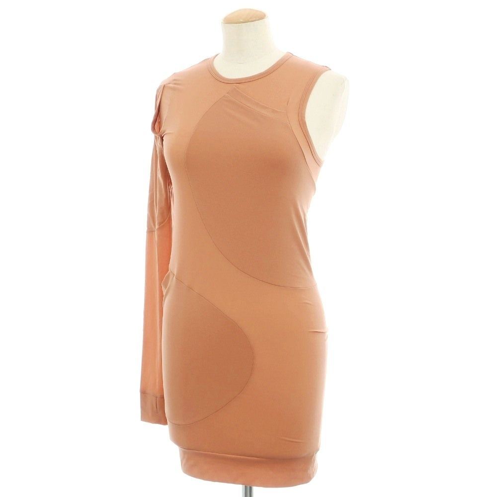 【中古】イッセイミヤケ ISSEY MIYAKE 2026年春夏 ジャージー アシンメトリー チュニック ライトブラウン系【サイズ表記なし（L位）】【レディース】
