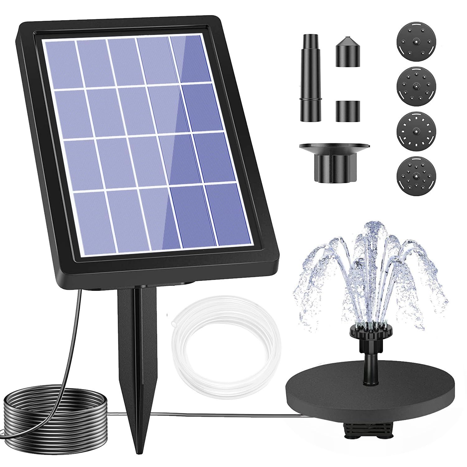 ソーラーポンプ 屋外 エルエンスタジオ ソーラー噴水ポンプ 蓄電式 メダカ 太陽光発電 水中ポンプ 池ポンプ 1500mAh電池内蔵で曇天に強い 6種類噴水 水面に設置 2way取付 ガーデン プール 庭の噴水用*vj 8598b7db