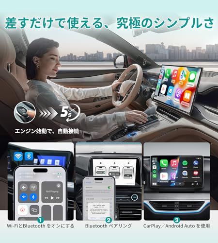 【公式】オットキャストOttocast Mini Pico【2026新登場】CarPlay（カープレイ）＆Android Auto（アンドロイドオート）ワイヤレス化アダプター ミニサイズ コンパクトな設計 USB-Type A&C搭載 blu 692ede29