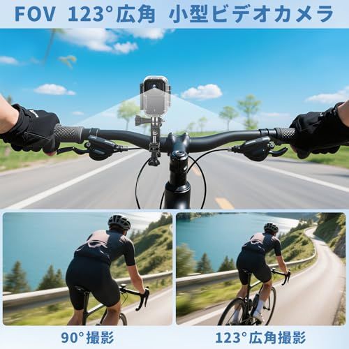 小型ビデオカメラ アクションカメラ 4K ビデオカメラVlog ウェアラブルカメラ小型 【WiFi スマホ連携 1.47タッチモニター搭載 123度広角 3h稼働 30M水中撮影 256GB対応 軽量53ｇ】小型ボディカメラ 上書き録画 Vl 8429907c