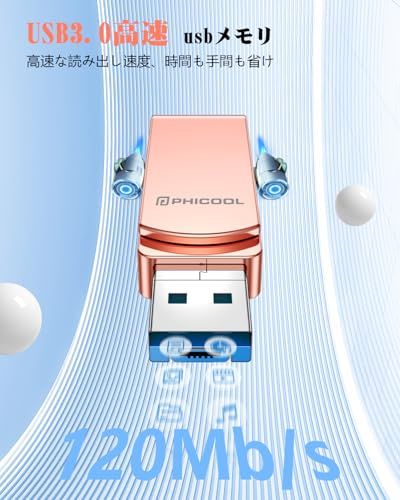 256GB【2026新型・アプリ不要】4in1 Phone対応 USBメモリ スマホ/PC タイプc搭載 USB3.0 高速転送 phone写真保存 usb スマホ 写真データ 保存 容量不足解消 データバックアップ 外付けストレージ usb bcfd27b2