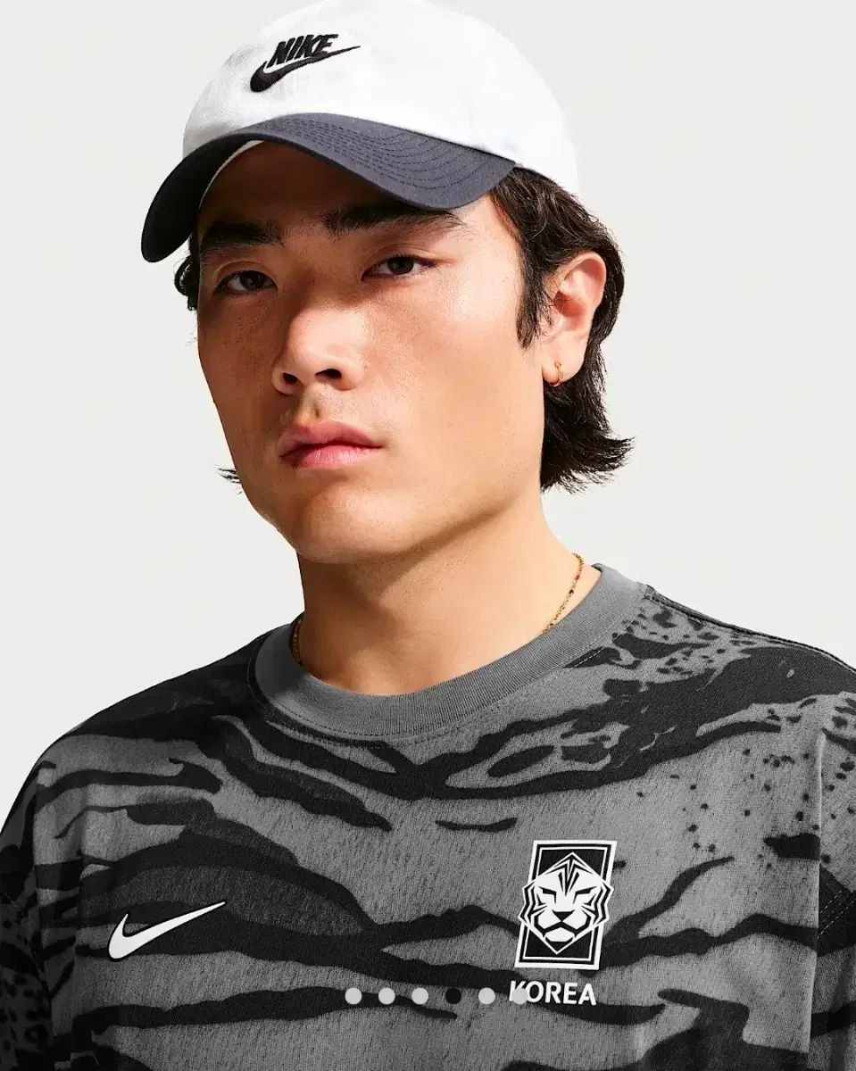 (新品 / S L) NIKE サッカー 韓国国家代表 虎 パータン Tシャツ アイアン グレー