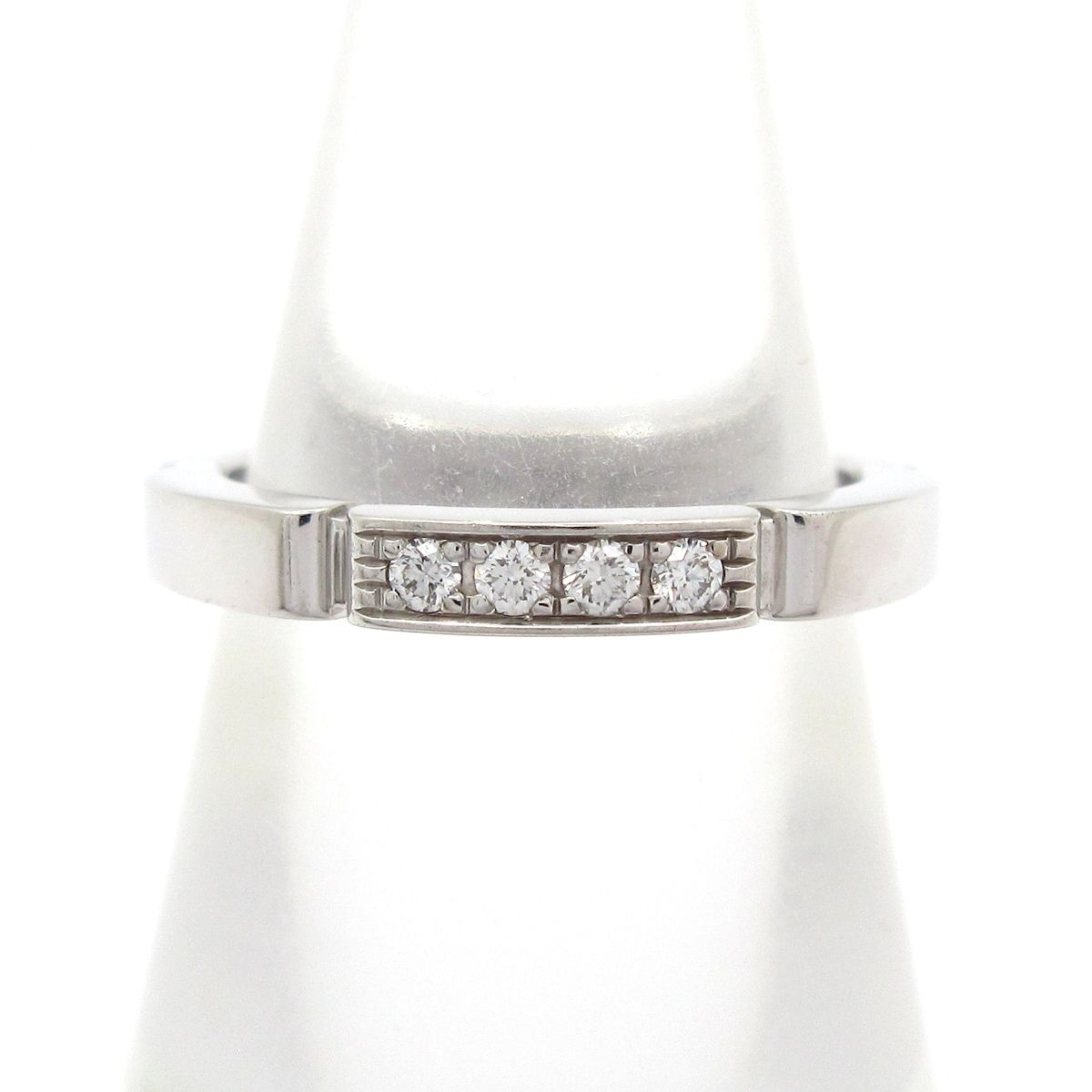 Cartier(カルティエ) リング 47美品 マイヨン パンテール K18WG×ダイヤモンド 4Pダイヤ
