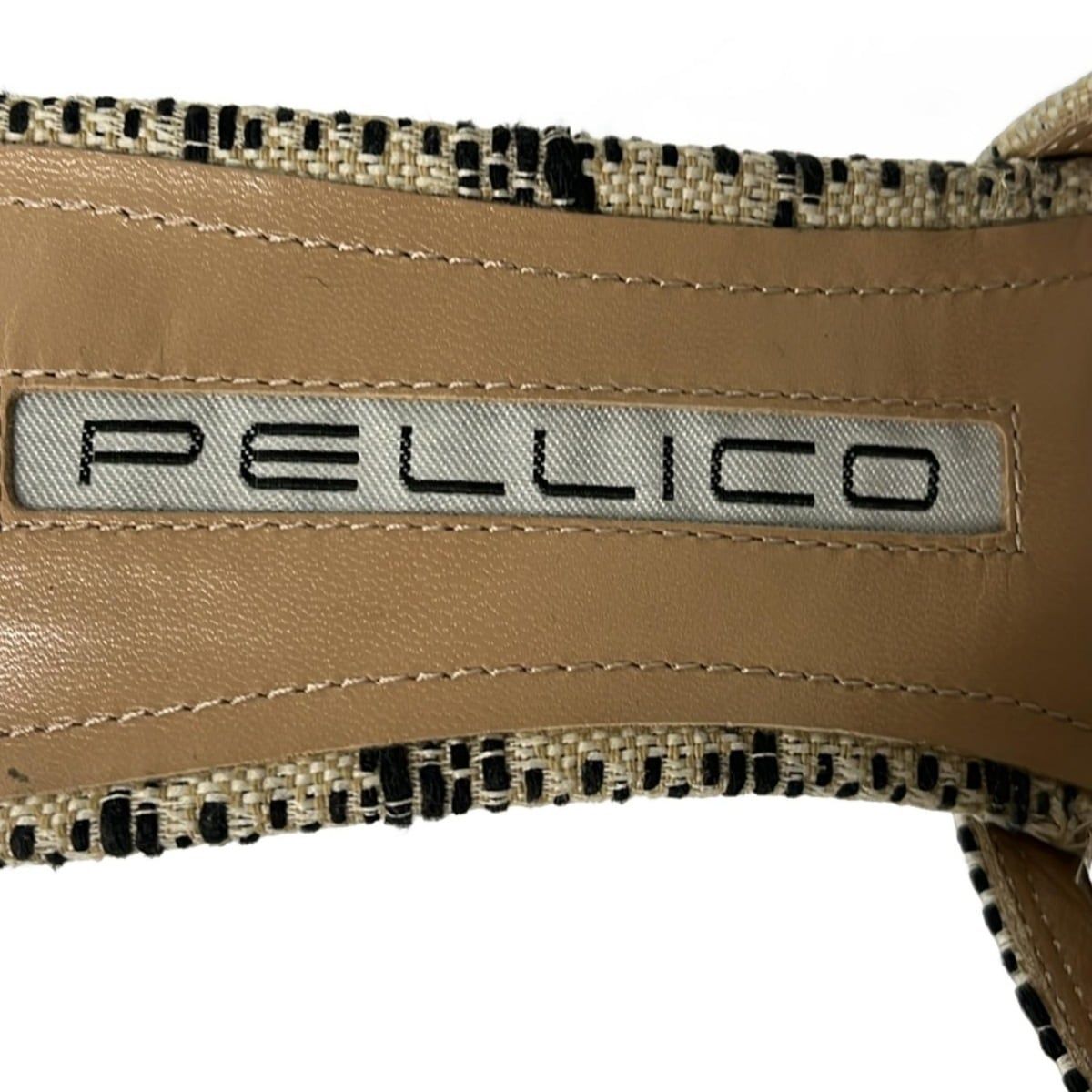 PELLICO(ペリーコ) ミュール 37 レディース - ベージュ×黒×白 チェック柄 レザー PELLICO(ペリーコ) ミュール 37 レディース - ベージュ×黒×白 チェック柄 レザー