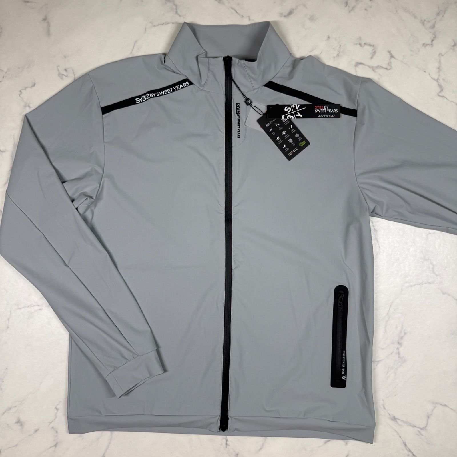 新品タグ付き　SY32 GOLF ジャケット XL グレー ストレッチ フルジップ ブルゾン ゴルフ