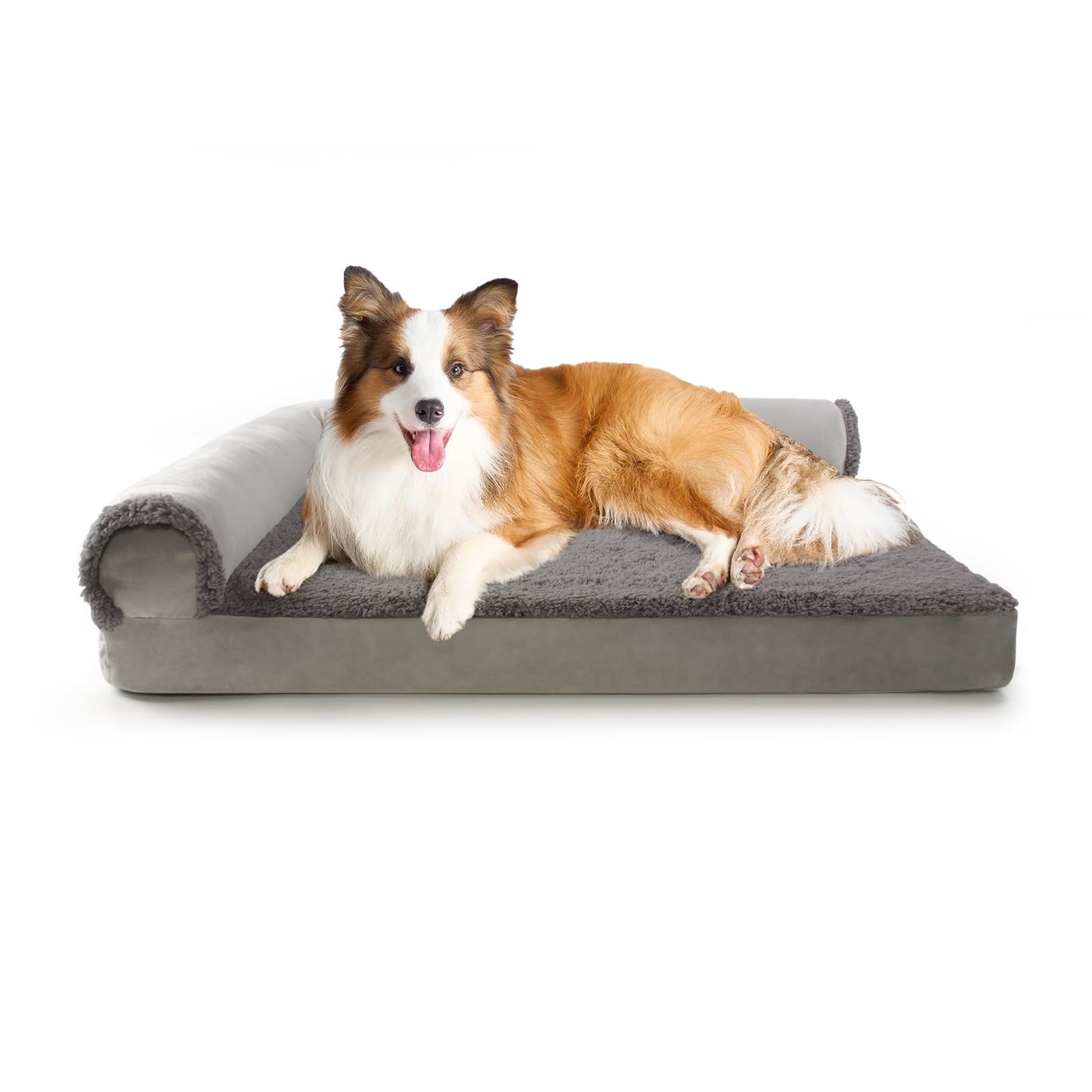 【人気商品】Peto-Raifu ベッド クッション 犬ベッド ペットベッド ペットソファーベッド 洗える ふわふわ 犬寝床 防水 滑り止め 老犬介護 床ずれ 防止 通年使用 冬/夏 秋田犬 中型犬 大型犬 多頭飼い グレー 91*68*16 cm