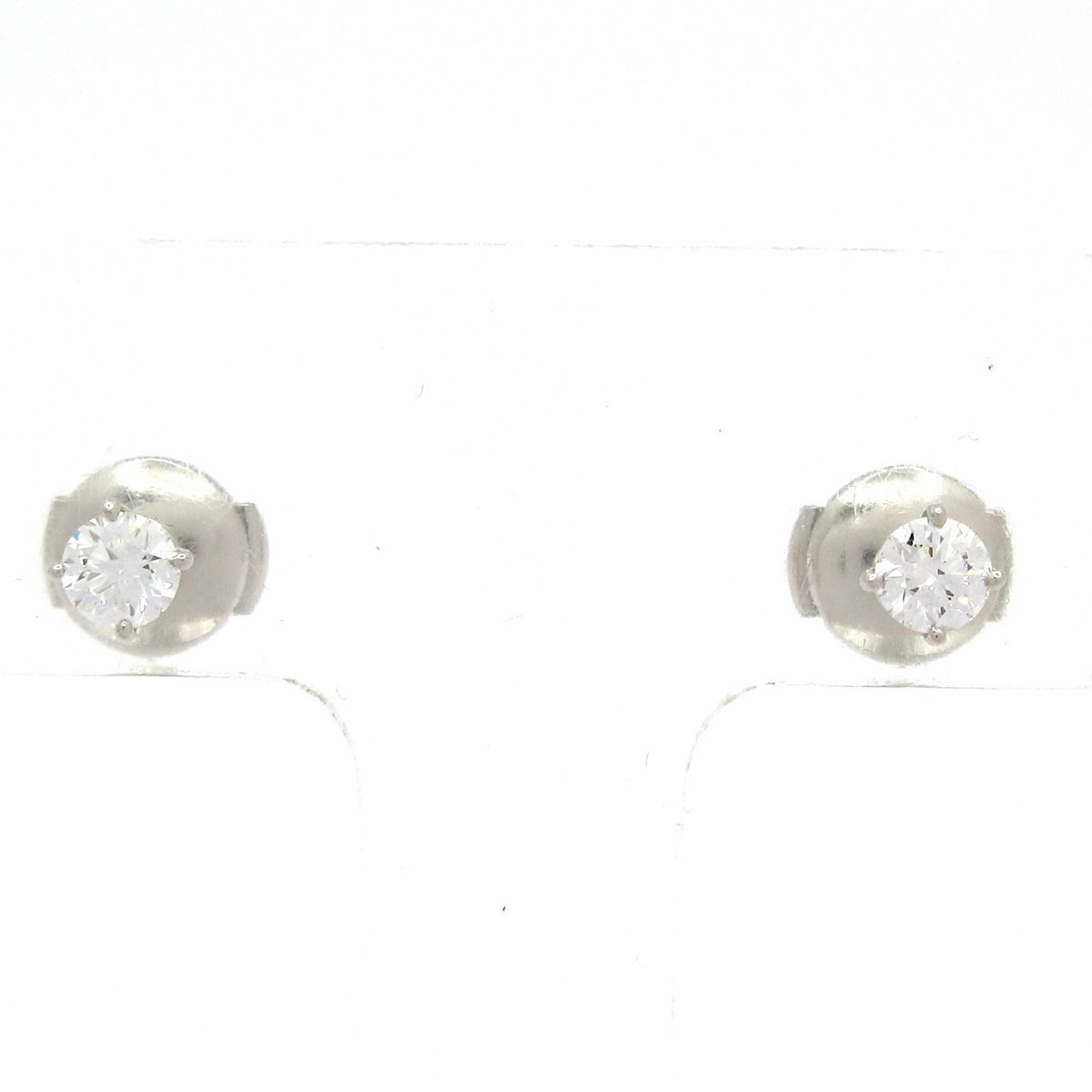 TIFFANY&Co.(ティファニー) ピアス美品 ソリティア Pt950×ダイヤモンド 総2Pダイヤ(片側1Pダイヤ)/ダイヤ直径約3.5mm/1P約0.15カラット