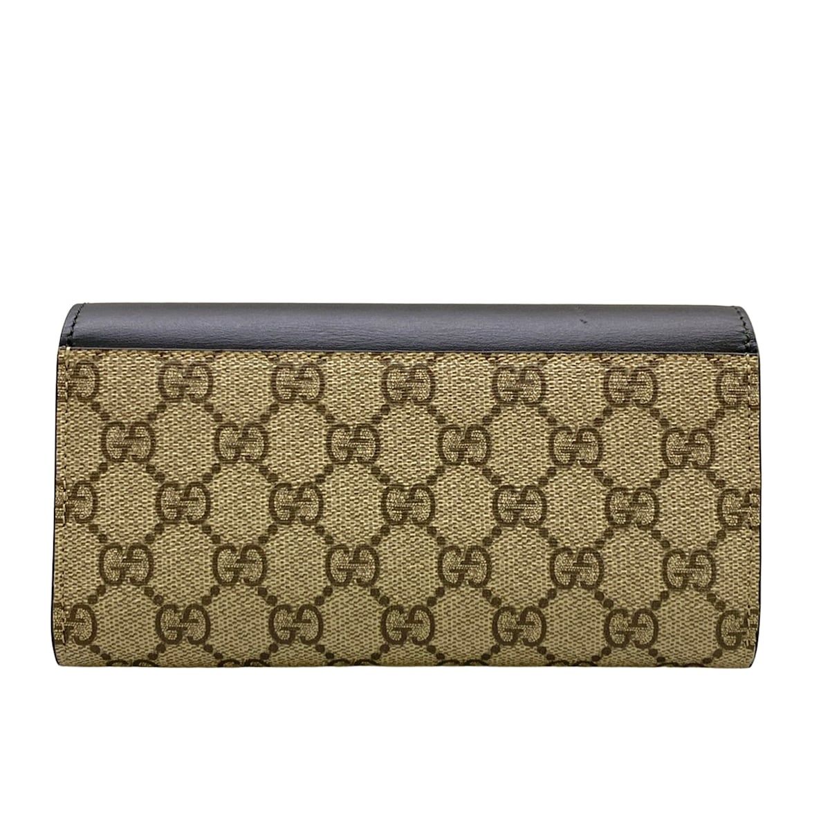 GUCCI(グッチ) 長財布美品 GGプラス・GGスプリーム 779785 ベージュ×ダークグレー×黒 レザー GUCCI(グッチ) 長財布美品 GGプラス・GGスプリーム 779785 ベージュ×ダークグレー×黒 レザー