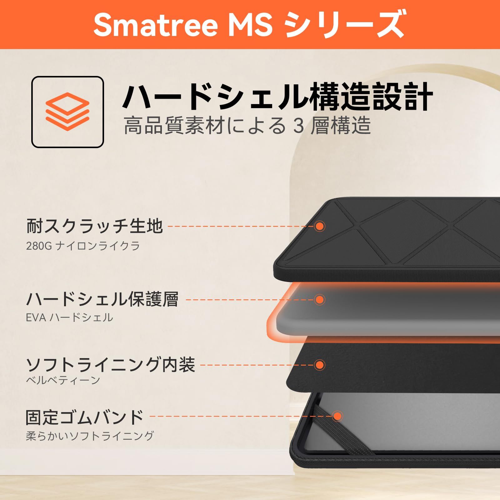 新品 Smatree MS34T ハードプロテクション 13 インチ ノートパソコンスリーブケース 適合機種： Apple MacBook Air Retina/MacBook Pro 2020、HP Chromebook x360 13b、DELL Lati