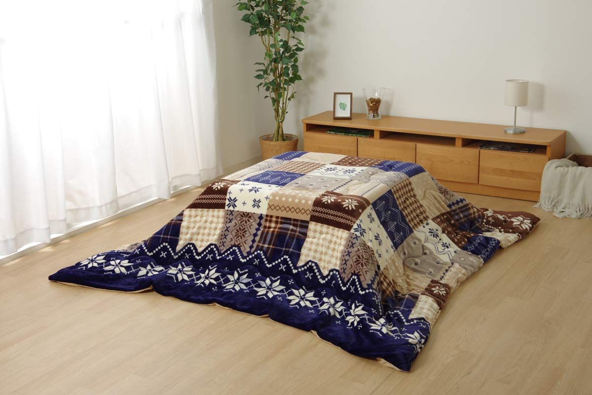 新品 イケヒコ こたつ布団 長方形 薄掛 ノーチェ ネイビー 約190×240cm ノルディック #5545519