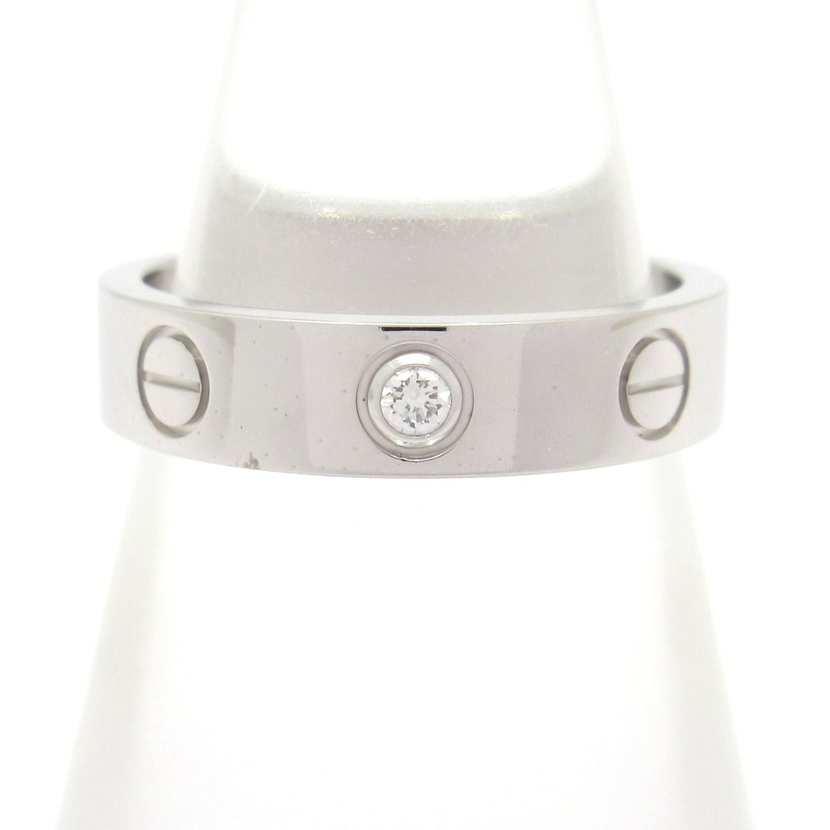 Cartier(カルティエ) リング 47美品 ミニラブ ダイヤモンド×K18WG 1Pダイヤ/ダイヤ約0.03カラット