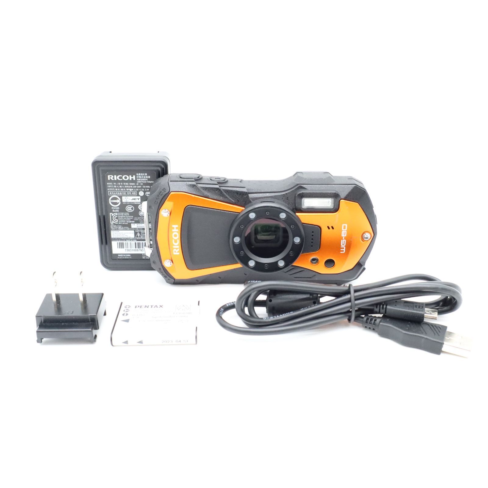 ■極上品■ RICOH（リコー） WG-80 オレンジ コンパクトデジタルカメラ