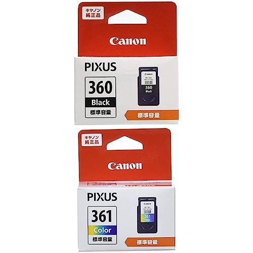 Canon 純正 インクカートリッジ BC-360 (ブラック) + BC-361 (3色カラー) セットma