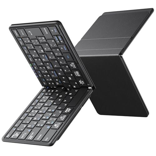 【2026革新版】Omikamo キーボード ワイヤレス 折りたたみ式 JIS標準日本語配列 ipad/iphone キーボード Bluetooth マルチペリング iOS/Mac/Windows/Android/Google対応 フルサイズ パンダグラフｍａ