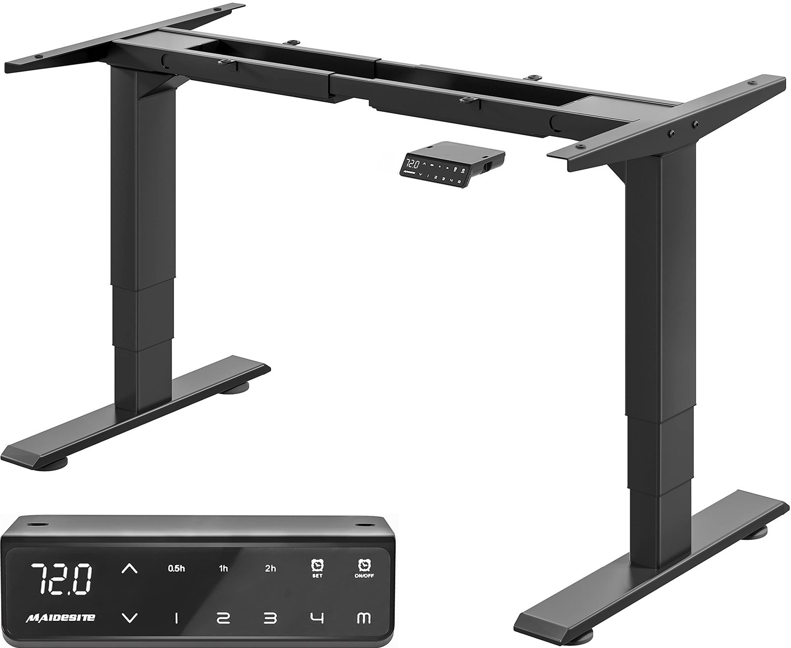 Maidesite 電動 昇降式デスク 脚 スタンディングデスク デゥアルモーター 高さ62-125cm 耐荷重160KG 高さメモリー機能 昇降式テーブル パソコンデスク 昇降デスク 机 pcデスク(T2 Pro Plus ブラック 脚のみ)ma