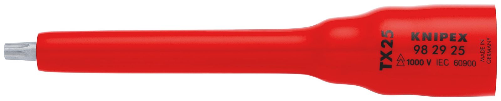 新品 クニペックス KNIPEX 9829-25 (3/8SQ) 絶縁ソケットTｘ25 1000Ｖ