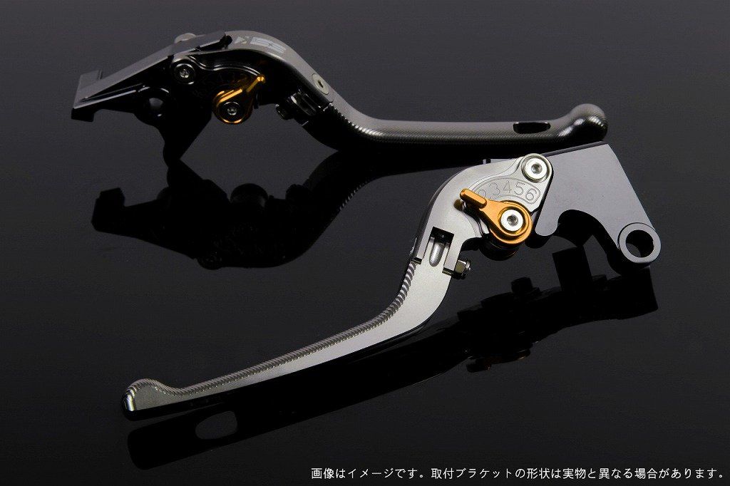 新品 3D可倒式アジャストレバー ブレーキ&クラッチセット レバー色:チタン アジャスト色:ゴールド (スプリントST/RS 04-09)/(ストリートトリプル 08-13)/(スラクストン 04-13)/(タイガー1050 07-13)/(タイガー800/X
