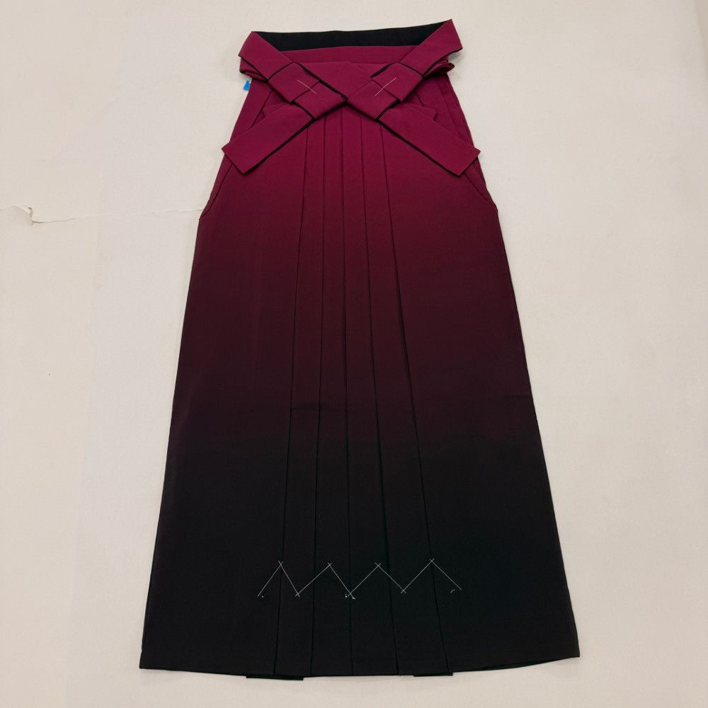 袴 3L size 紐下丈102.5cm 行灯袴 卒業袴 女性用袴 エンジ ぼかし 中古 5900