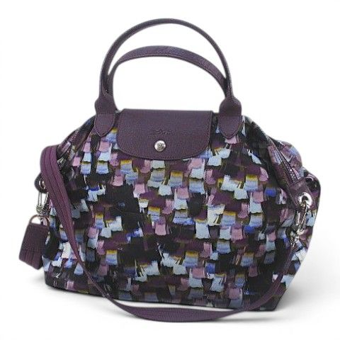ロンシャン LONGCHAMP ル プリアージュトートバッグ ハンド ショルダー 2WAY 総柄 パープル