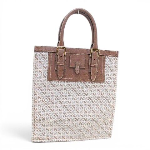 ロエベ LOEWE リピートアナグラムトートバッグ アナグラム ベージュ キャンバス レザー