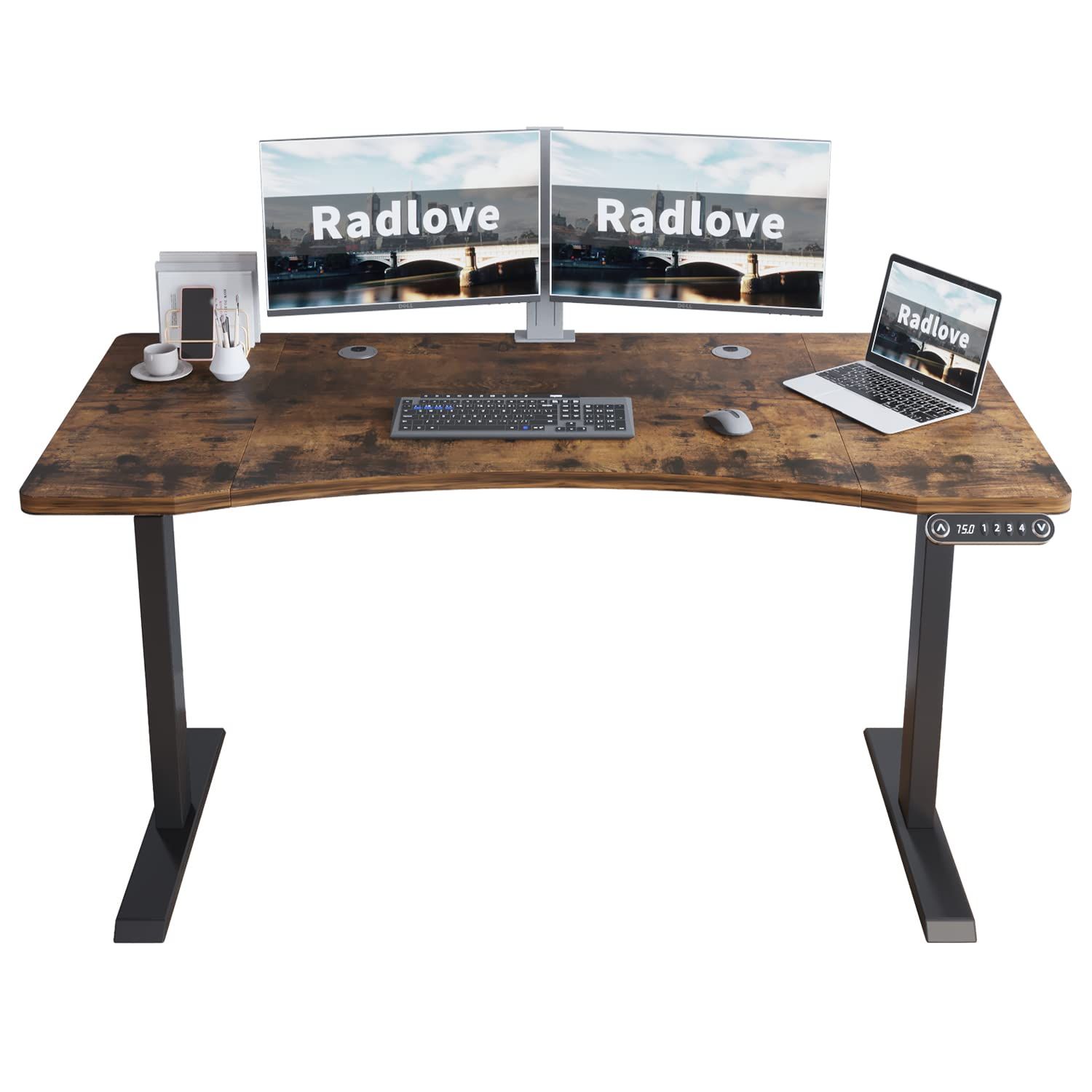 Radloveスタンディングデスク天板 昇降デスク天板 DIY用天板 幅150CM×奥行75CM x厚さ2.5CM (足別売り)ｍａ