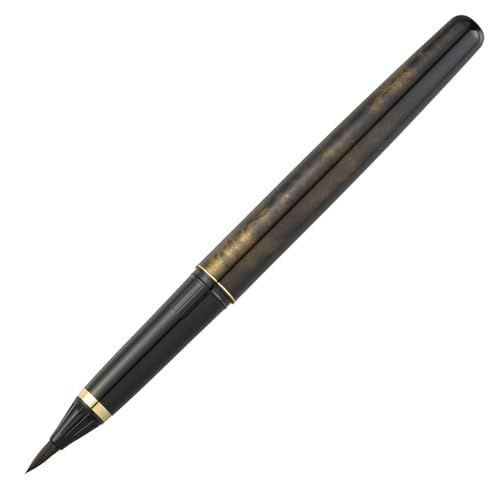 呉竹 筆ペン くれ竹万年毛筆 撰 べっこう調 金 DW150-2ｍａ