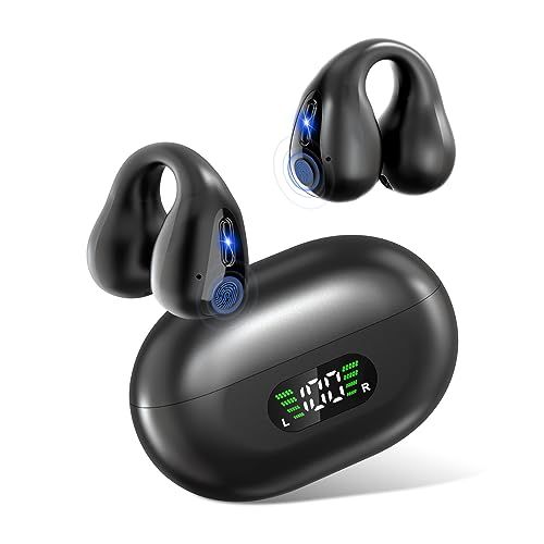 イヤホン bluetooth「2024音質強化?イヤーカフ型の魅力」ワイヤレスイヤホン オープンイヤー イヤホン イヤーカフ イヤホン 耳を塞がないイヤホン 音漏れ抑制 圧迫感ゼロ フィット感 超長時間連続再生 Hi-Fi音質 ENC CVC8.0通話 ノｍａ