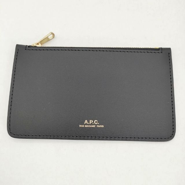 A.P.C. カードケース型 ウォレット レザー 財布 ブラック ユニセックス アーペーセー【中古】6-0530G∞