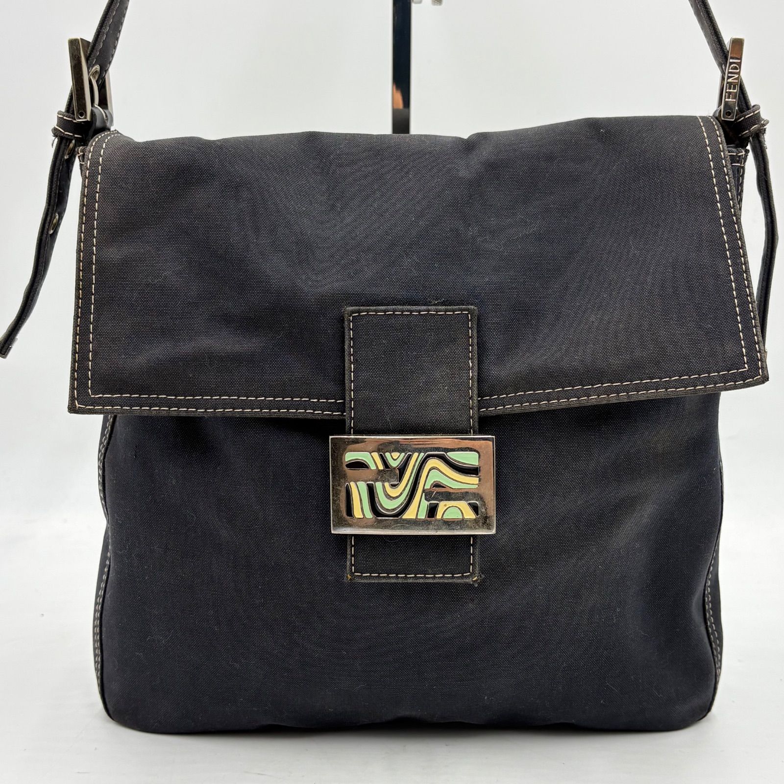 FENDI フェンディ マンマバケット マーブル金具 ショルダーバッグ 